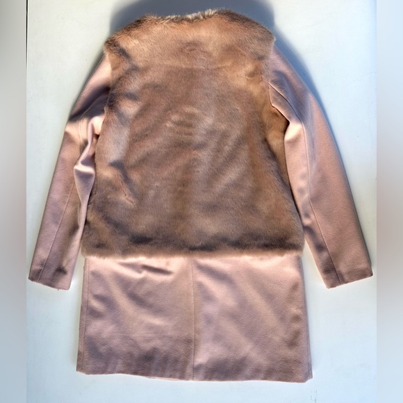 Zara Elegant Blush Pink Faux Fur Women's Coat, M - Picture 6 of 13